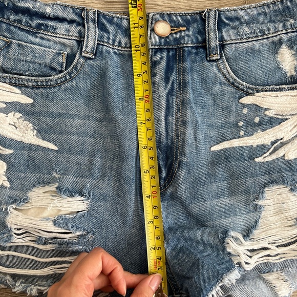 High Waisted Miss Sixty Destroyed Jeans with Angel Wings Pattern - Picture 3 of 12